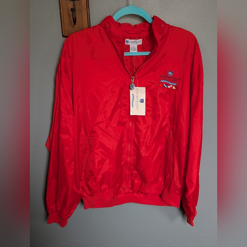 Red Windbreaker Jacket By Norwegian Cruise Line